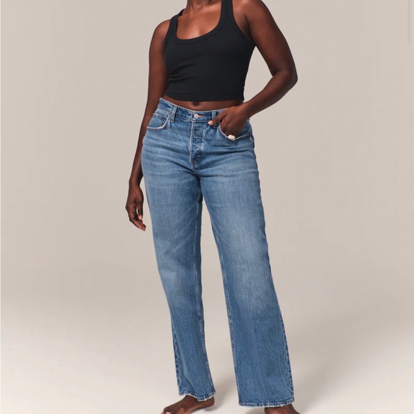 Abercrombie & Fitch Denim - Abercrombie & Finch Curve Love The 90s Baggy Low Rise Jeans
